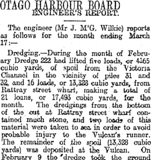 OTAGO HARBOUR BOARD (Otago Daily Times 19-3-1920)