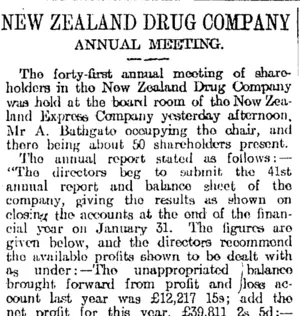 NEW ZEALAND DRUG COMPANY (Otago Daily Times 26-3-1920)