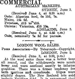 COMMERCIAL (Otago Daily Times 4-6-1920)