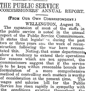 THE PUBLIC SERVICE (Otago Daily Times 25-8-1920)