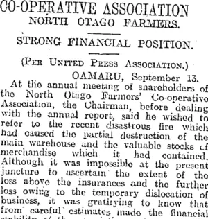 CO-OPERATIVE ASSOCIATION (Otago Daily Times 14-9-1920)