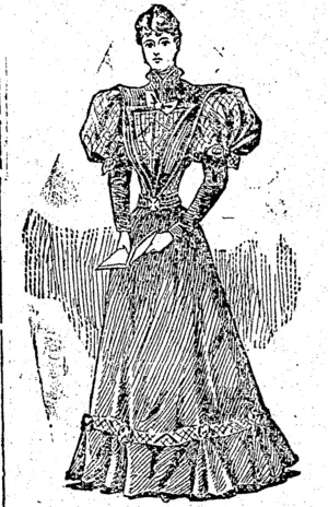 BLACK CREPON AND PLAID COSTUME. ' (Ohinemuri Gazette, 15 February 1896)