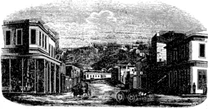 RAT TRAY-STREET, DUNEDIN. (Otago Witness, 28 May 1864)