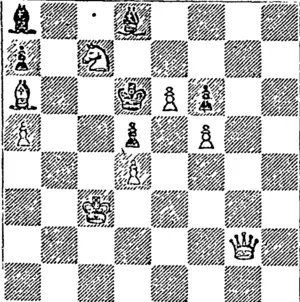White.  White to play and mate in three moves. (Otago Witness, 22 September 1877)