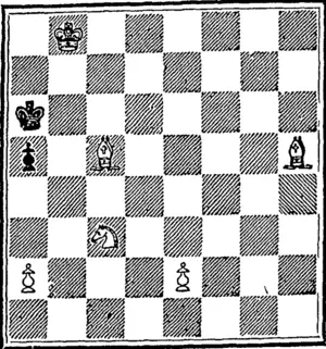 WHITE.  White to play and mate In three moves. (Otago Witness, 15 March 1879)