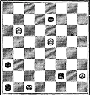 whitb.  Black to play and draw. (Otago Witness, 15 March 1879)
