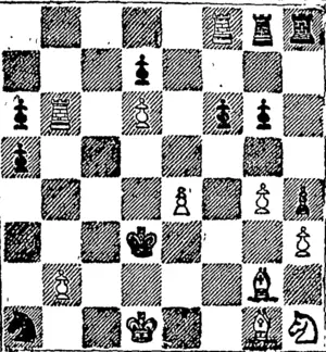 WHITE.  White to play and mate in four mores. (Otago Witness, 16 July 1881)