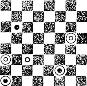 Black.]  [White.]  White to play ; what result ? (Otago Witness, 19 October 1893)