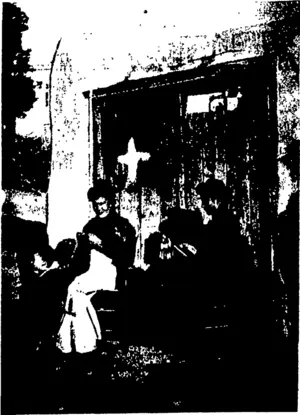 LACE-MAKING AT A COTTAGE DOOR, ATHENS. (Otago Witness, 05 August 1903)