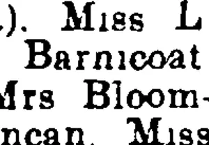 Miss L  Barmcoat  Mrs Bloomincan. Miss (Otago Witness, 02 September 1903)