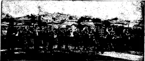 THE TUAPEKA BAND MARCHING IN THE QUICKSTEP COMPETITION. (Otago Witness, 04 November 1903)
