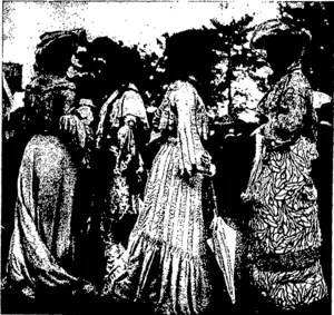 SOME OF THE LADIES' COSTUMES WORN AT THE CUP MEETING. (Otago Witness, 18 November 1903)