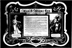 ILLUMINATED ADDRESS PRESENTED TO MR A. S. ADAMS IN RECOGNITION OF HIS ABLE SERVICES TO  THE TEMPERANCE CAUSE THROUGHOUT NEW ZEALAND. (Otago Witness, 25 November 1903)