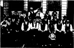 GROUP OF BOWLERS AT THE OPENING OF THE CLINTON BOWLING SEASON. (Otago Witness, 25 November 1903)