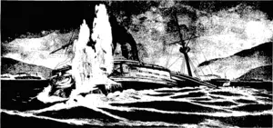 THE RUSSO-JAPANESE WAR: THE SINKING OF THE RUSSIAN BATTLESHIP PETROPAVLOVSK AT THE ENTKANCE TO PORT ARTHUR, WHEN ADMIRAL MAKAROFF AND 850 OFFICERS AND MEN PERISHED. (Otago Witness, 27 April 1904)