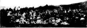 XVEECABG-ILL KNOX CHUECH PICNIC AT THE OCEAN BEACH, NEAE B  INVERCARGILI, KNOX CHURCH PICNICKERS: SNAPSHOTS OF CHILDREN ON THE SANDS AT OCEAN BEACH, BLUFF, ON JANUARY 17, 1906. (Otago Witness, 07 March 1906)