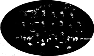 CANTERBURY COLLEGE FOOTBALL TEAM.  j To*_tßsow. (from left): Revell, D. -Wigley. C. F. D. Cooke, R. Blank, Deaker, Rhodes.  *■'Skcpjpb' Stow: Redgrave, Wilson, R. Taylor, Bishop (captain). Longton, Hopkm=, R i-tyder  l -BoWpM'/Ro'w: W. Harrison, W. Carrol Harley. (Otago Witness, 03 July 1907)