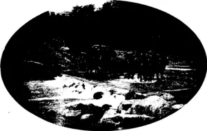 THE LAST SECTION COMPLETED ON" THE NORTH ISLAND MAIN TRUNK RAILWAY: VIEW SHOWING —Marsh, photo. THE COACH CROSSING- SULPHUR STREAM. NEAR OHAKUNE. (Otago Witness, 02 September 1908)