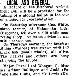 LOCAL AND GENERAL. (Clutha Leader 16-10-1903)