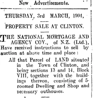 Page 2 Advertisements Column 1 (Clutha Leader 1-3-1904)