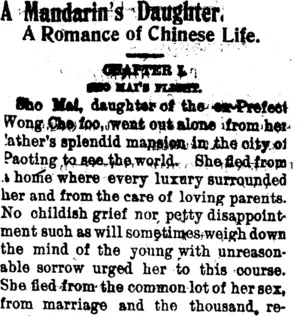 A Mandarin's Daughter. (Clutha Leader 23-12-1904)