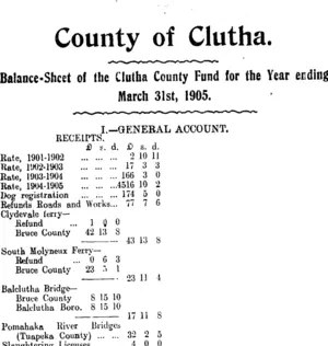 Page 2 Advertisements Column 1 (Clutha Leader 14-7-1905)