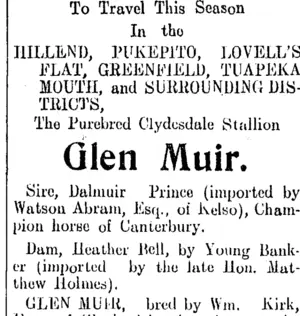 Page 3 Advertisements Column 4 (Clutha Leader 31-10-1905)