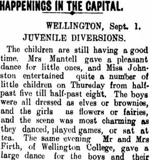 HAPPENINGS IN THE CAPITAL. (Clutha Leader 7-9-1906)