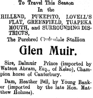 Page 3 Advertisements Column 3 (Clutha Leader 9-1-1906)