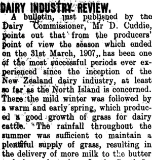 DAIRY INDUSTRY REVIEW. (Clutha Leader 30-8-1907)