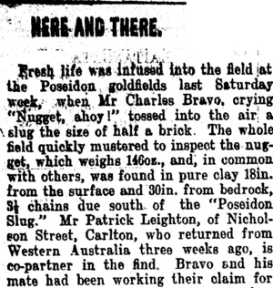 HERE AND THERE. (Clutha Leader 8-3-1907)