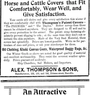 Page 1 Advertisements Column 4 (Clutha Leader 14-4-1908)