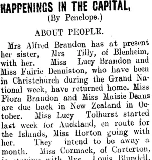 HAPPENINGS IN THE CAPITAL. (Clutha Leader 28-8-1908)