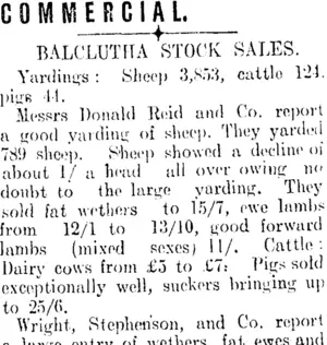 COMMERCIAL. (Clutha Leader 13-7-1909)