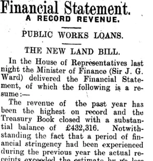Financial Statement. (Clutha Leader 22-7-1910)