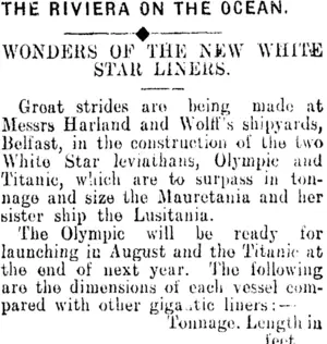 THE RIVIERA ON THE OCEAN. (Clutha Leader 25-2-1910)