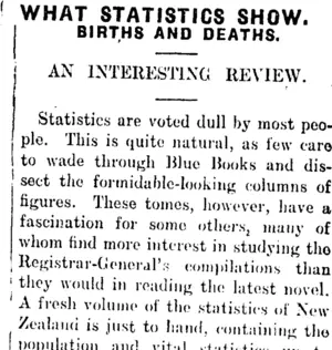 WHAT STATISTICS SHOW. (Clutha Leader 25-10-1910)