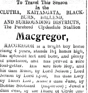 Page 7 Advertisements Column 3 (Clutha Leader 17-1-1911)