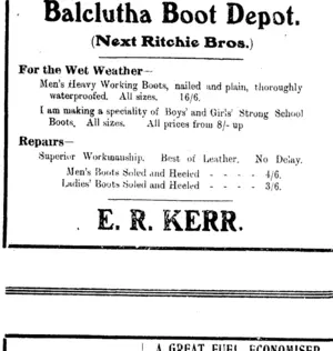 Page 2 Advertisements Column 1 (Clutha Leader 29-10-1912)