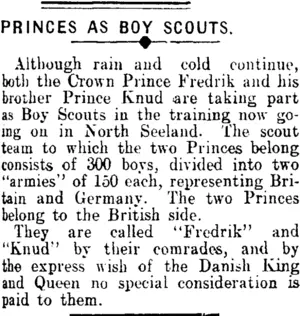 PRINCES AS BOY SCOUTS. (Clutha Leader 29-10-1912)