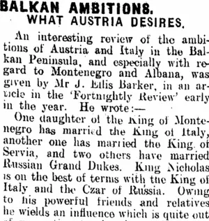 BALKAN AMBITIONS. (Clutha Leader 29-10-1912)