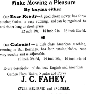 Page 1 Advertisements Column 4 (Clutha Leader 29-10-1912)