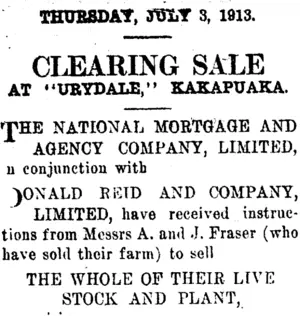 Page 4 Advertisements Column 1 (Clutha Leader 1-7-1913)