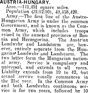AUSTRIA-HUNGARY. (Clutha Leader 15-9-1914)