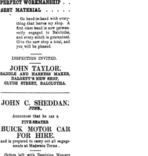 Page 3 Advertisements Column 3 (Clutha Leader 13-1-1914)