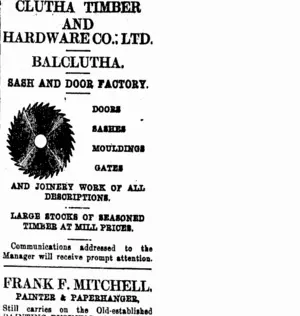 Page 3 Advertisements Column 2 (Clutha Leader 6-2-1914)