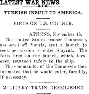 LATEST WAR NEWS. (Clutha Leader 20-11-1914)