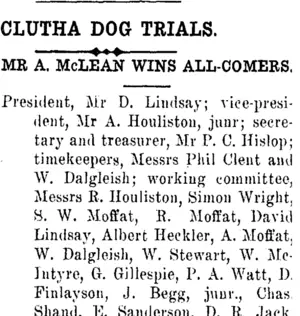 CLUTHA DOG TRIALS. (Clutha Leader 23-4-1915)