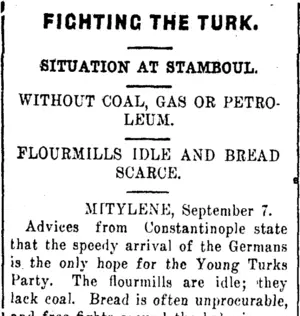 FIGHTING THE TURK. (Clutha Leader 10-9-1915)