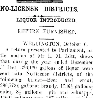 NO-LICENSE DISTRICTS. (Clutha Leader 8-10-1915)